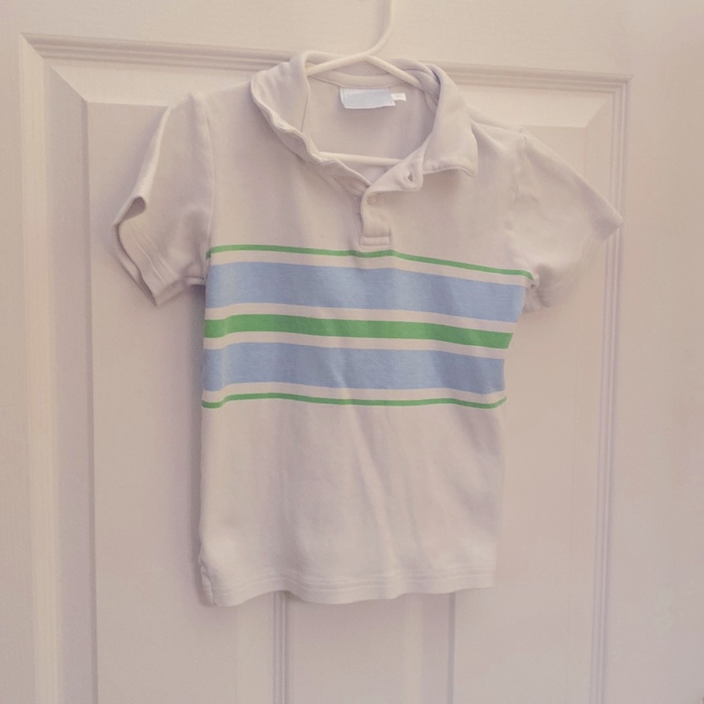 Boys Little English Stripped Polo. Size 5.